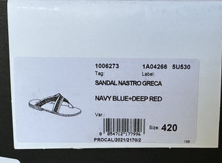 NIB Versace Greca Crisscross Синие/красные шлепанцы 9 США (42 евро) 1006273 