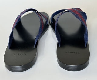 NIB Versace Greca Crisscross Синие/красные шлепанцы 9 США (42 евро) 1006273 