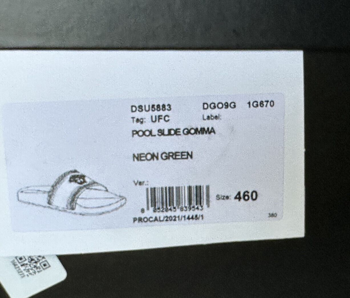 NIB Versace Medusa Head Slides Sandalen Neongrün 13 US (46 Euro) DSU5883 Italien 