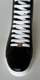 NWT $950 Versace Черные кожаные высокие кеды с логотипом Medusa 13,5 (46,5) 1002782