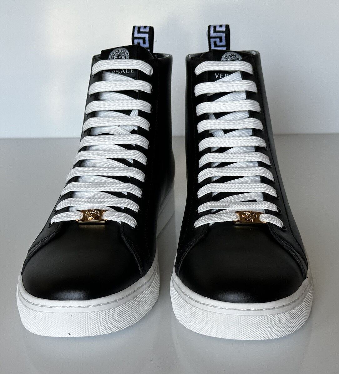 NWT $950 Versace Leather Medusa Logo Black High-top Sneakers 13.5 (46.5) 1002782