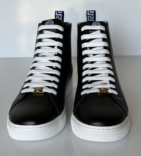 NWT $950 Versace Черные кожаные высокие кеды с логотипом Medusa 13,5 (46,5) 1002782