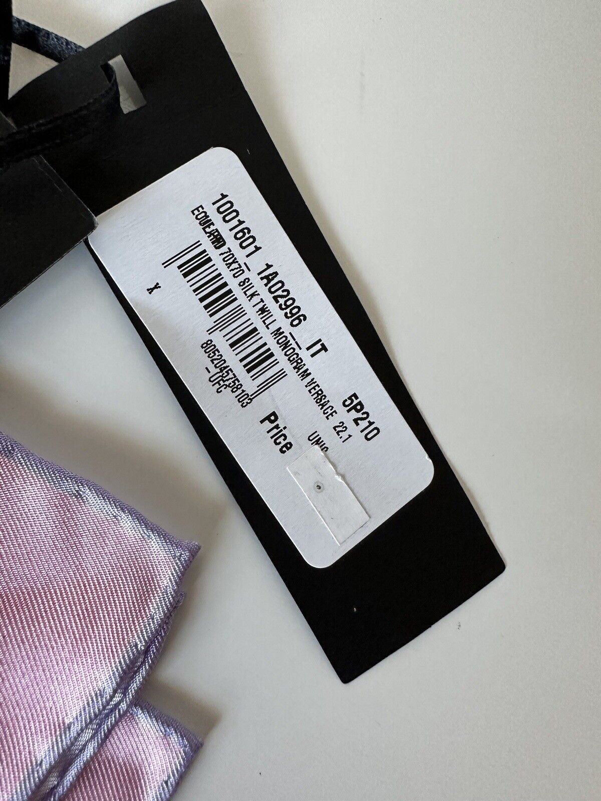 СЗТ 295 долларов Versace Шарф Love Medusa из шелкового твила с монограммой, 25,5 x 26 дюймов, Италия 1001601 
