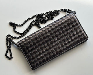 NWT $1150 Мини-сумка на плечо Bottega Veneta Leathers Intrecciato Серая 610664 