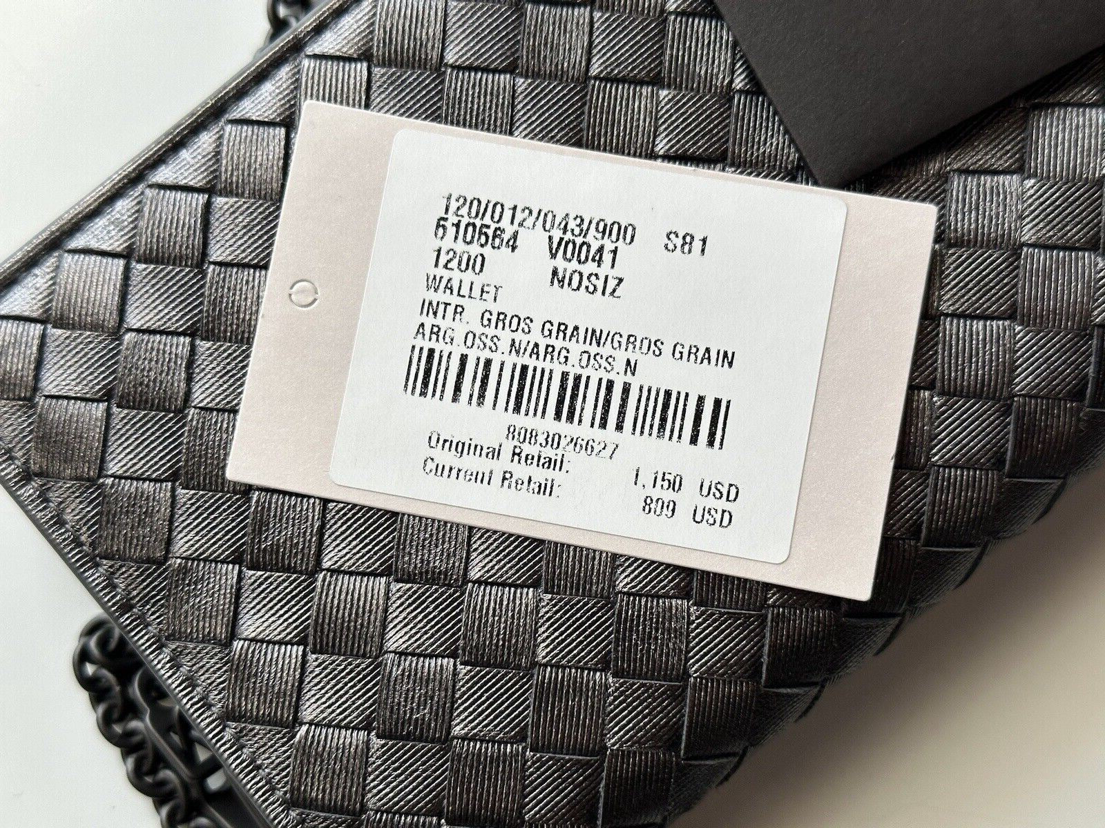 NWT $1150 Bottega Veneta Leathers Intrecciato Mini Shoulder Bag Grey 610664