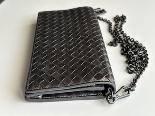NWT $1150 Мини-сумка на плечо Bottega Veneta Leathers Intrecciato Серая 610664 