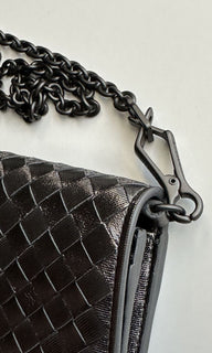NWT $1150 Мини-сумка на плечо Bottega Veneta Leathers Intrecciato Серая 610664 