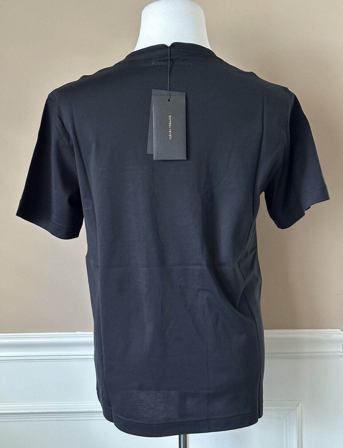 Neu mit Etikett: 440 $ Bottega Veneta Herren-T-Shirt aus schwarzem Jersey mit Tasche M (48 Euro) IT 595835