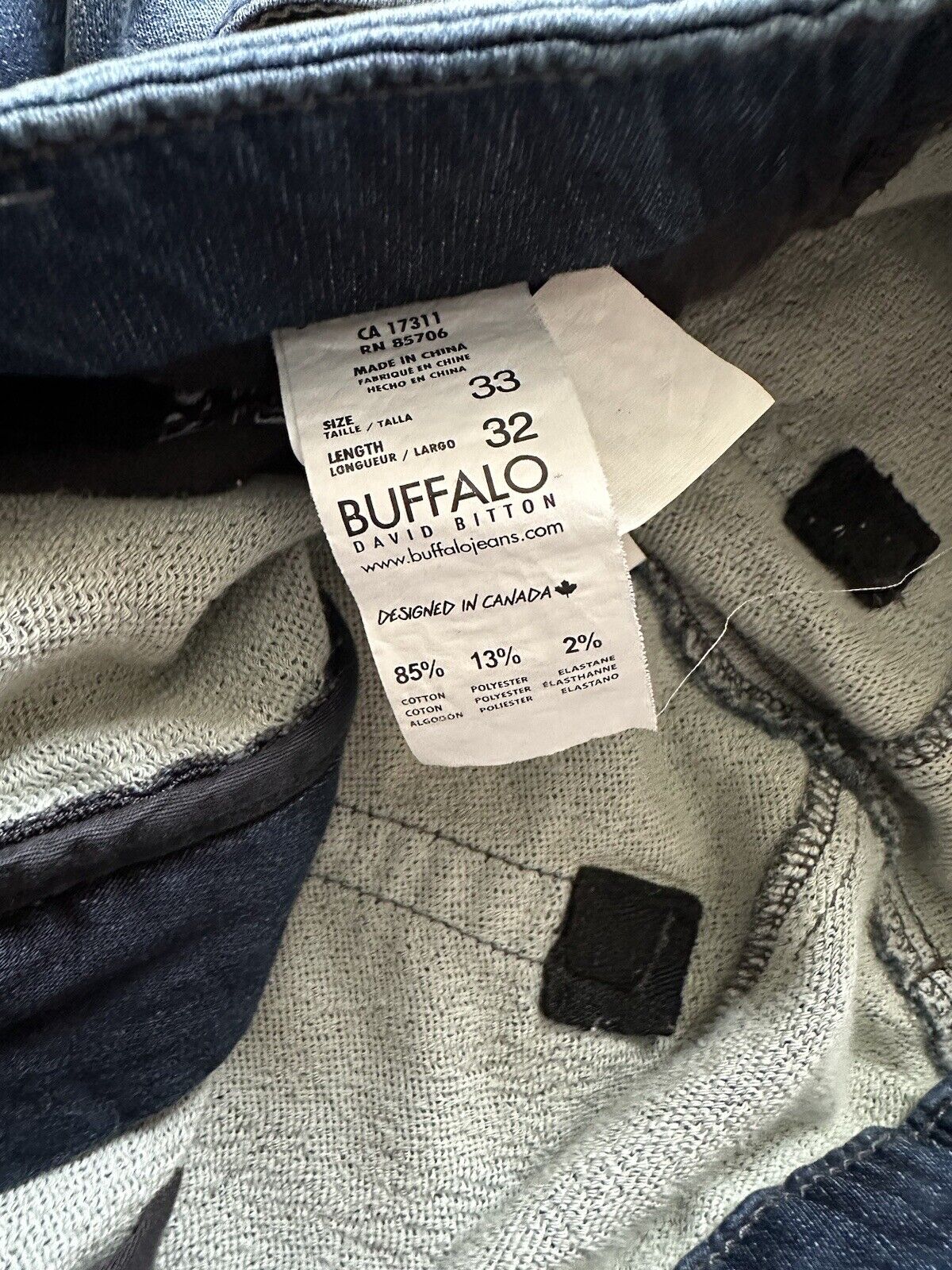 Buffalo by David Bitton Herren-Freizeithose, Blau, 33/32 (36 Zoll gemessen) 