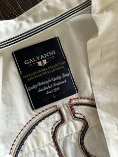 Мужская белая классическая рубашка Galvanni с украшением на пуговицах спереди, большая 