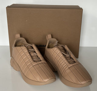 NIB $850 Burberry Стеганые кожаные кроссовки цвета бисквита 13 США (46 ЕС) 8060225 IT 