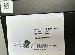 NIB 450 долларов США Versace Gold Medusa Шлепанцы с головкой Сандалии Черные 10 США (40 евро) Италия 