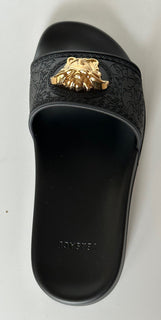 NIB 450 долларов США Versace Gold Medusa Шлепанцы с головкой Сандалии Черные 10 США (40 евро) Италия 
