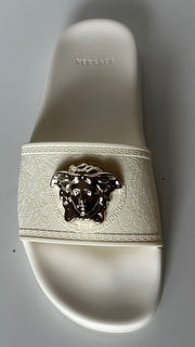 NIB 425 долларов США Versace Босоножки-шлепанцы Medusa Head White 11 US (41 EU) DSR262CN IT 