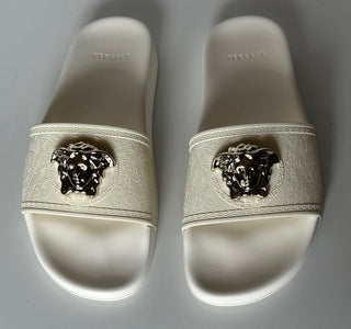 NIB 425 долларов США Versace Босоножки-шлепанцы Medusa Head White 11 US (41 EU) DSR262CN IT 