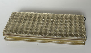 NWT 1150 долларов США Bottega Veneta Leathers Intrecciato Мини-сумка на плечо, золото 510564 IT 