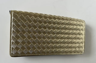 NWT 1150 долларов США Bottega Veneta Leathers Intrecciato Мини-сумка на плечо, золото 510564 IT 