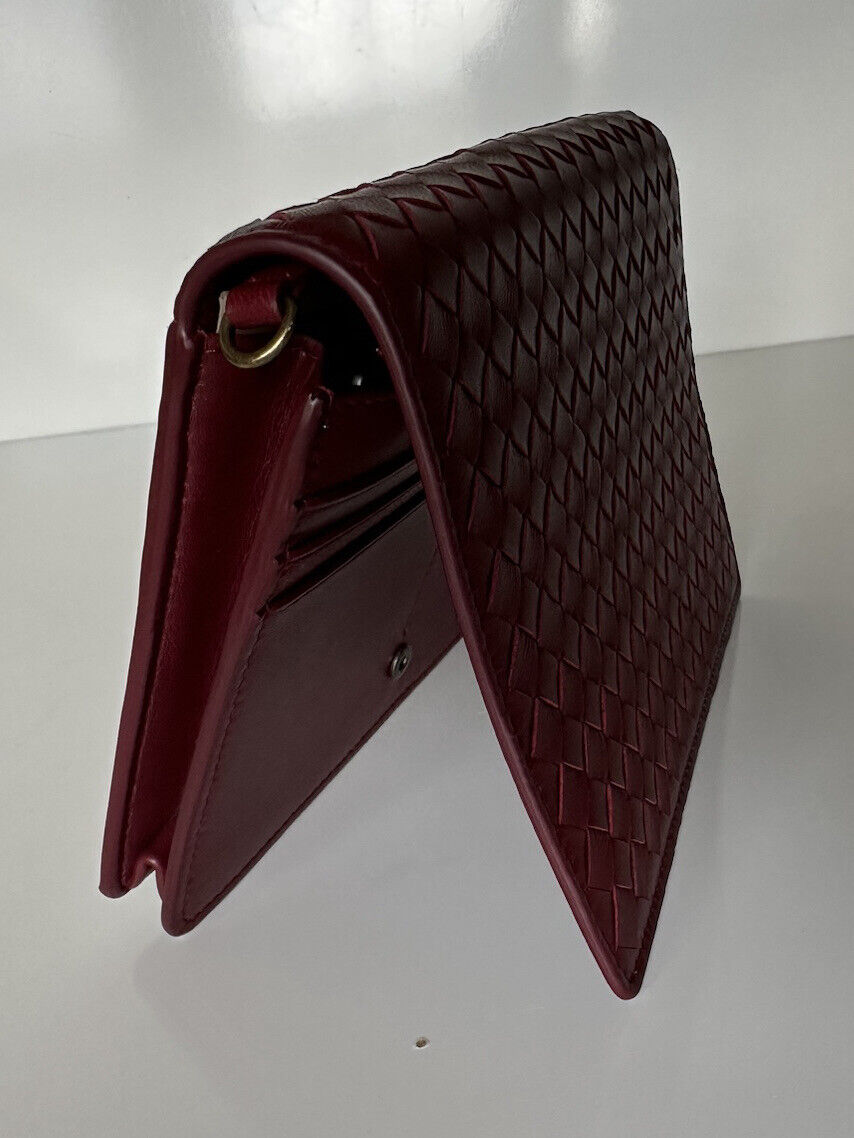NWT 1150 $ Bottega Veneta Leathers Intrecciato Mini Umhängetasche Rot 508752 IT 