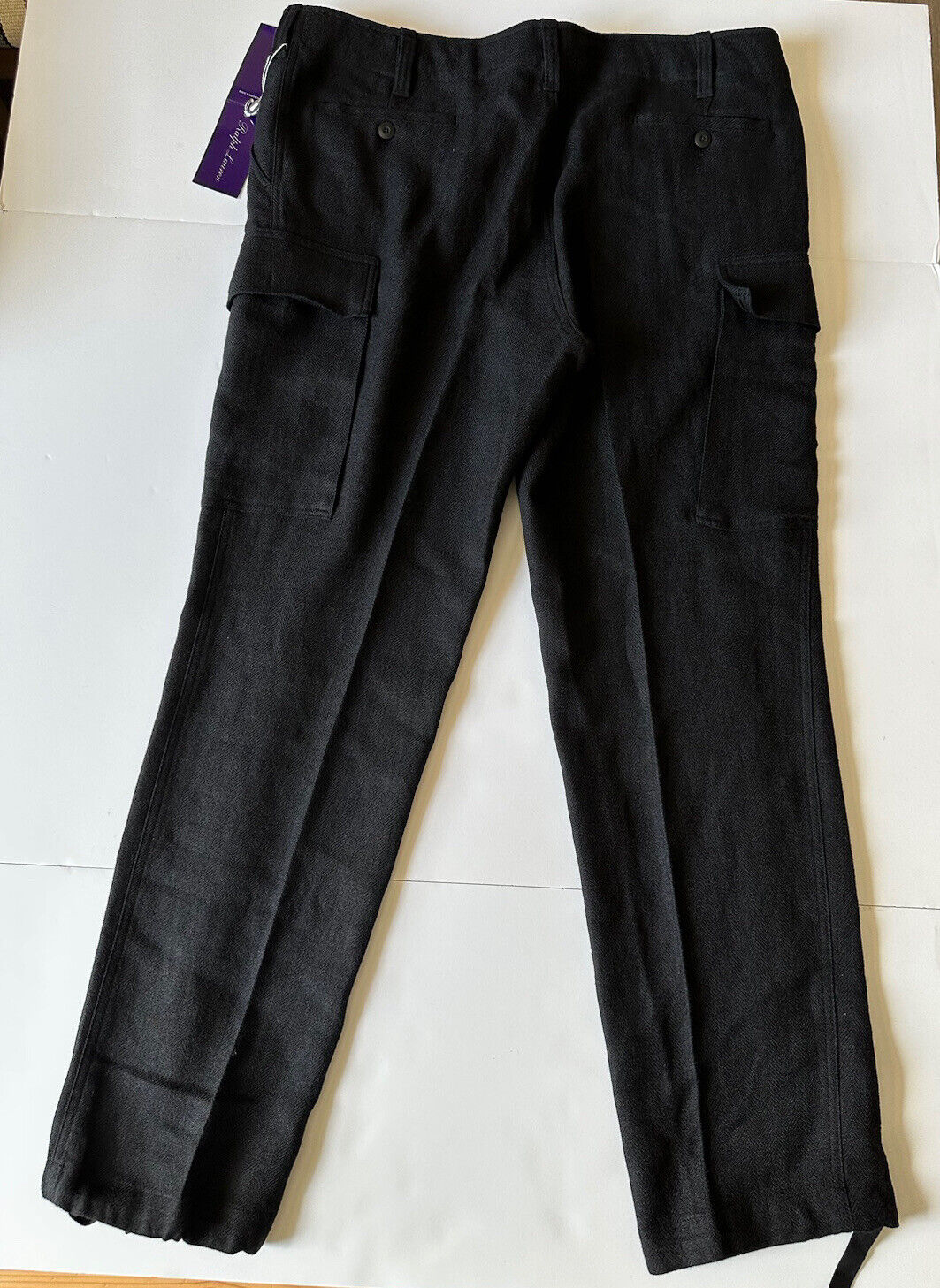 NWT $595 Ralph Lauren Purple Label Повседневные брюки с карманами Черные 38/32 Сделано в Италии 