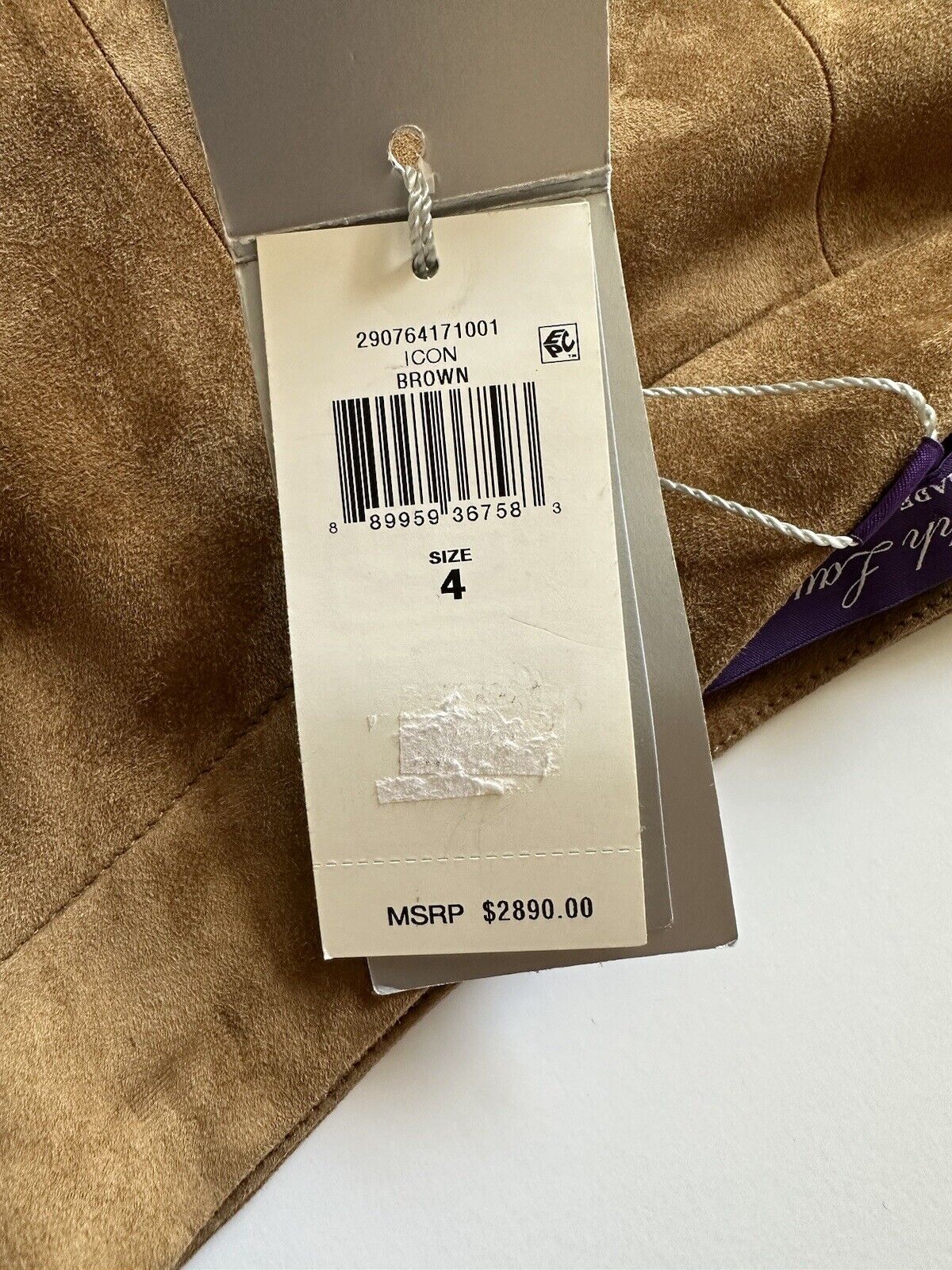 Neu mit Etikett: 2.890 $ Ralph Lauren Purple Label A-Linie Wildleder-Braunrock 4 US Made Italy