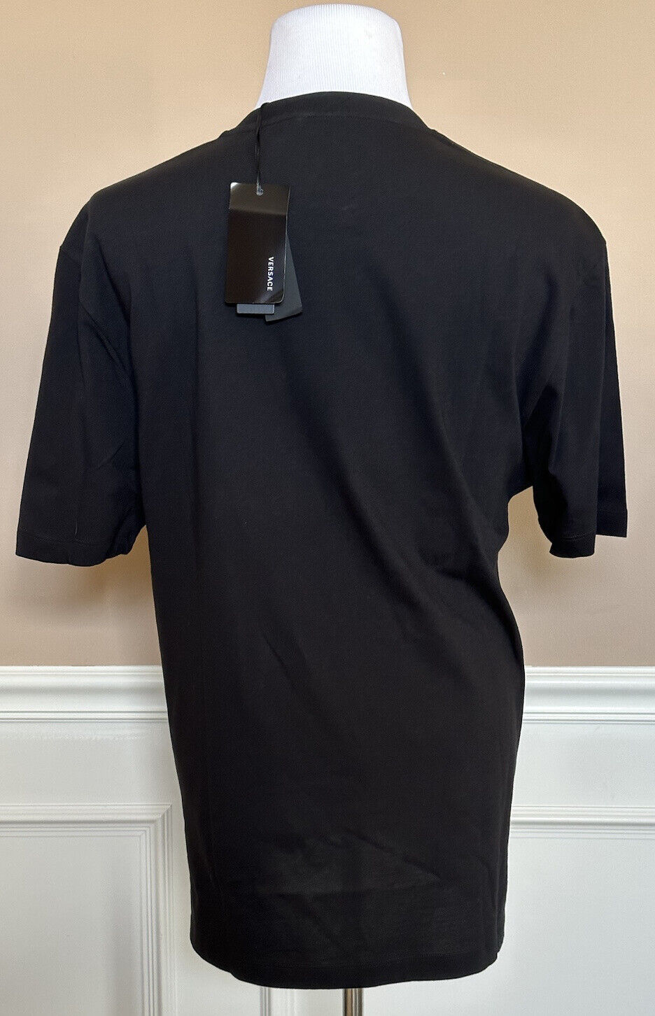 NWT $525 Versace Milano Logo Black Mitchel Fit Jersey T-Shirt 2XL 1005188 Italy