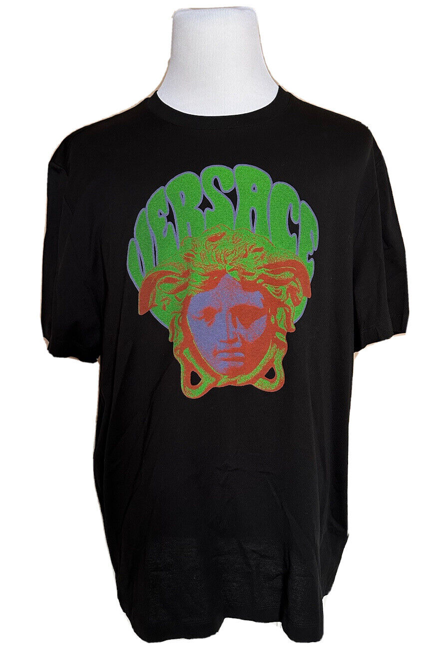 NWT $450 Versace Medusa Printed Black Mitchel Fit Jersey T-Shirt XL 1003916