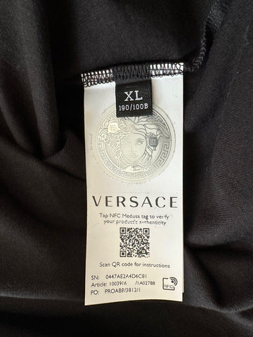 NWT 450 $ Versace Medusa bedrucktes schwarzes Mitchel-Fit-Jersey-T-Shirt XL 1003916