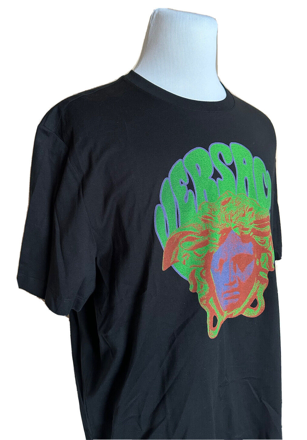 NWT 450 $ Versace Medusa bedrucktes schwarzes Mitchel-Fit-Jersey-T-Shirt XL 1003916