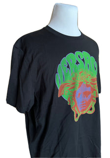 NWT 450 $ Versace Medusa bedrucktes schwarzes Mitchel-Fit-Jersey-T-Shirt XL 1003916