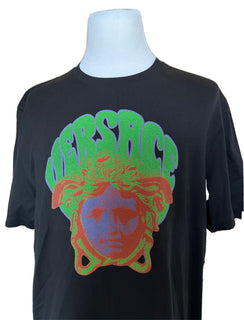 NWT $450 Versace Medusa Printed Black Mitchel Fit Jersey T-Shirt L 1003916