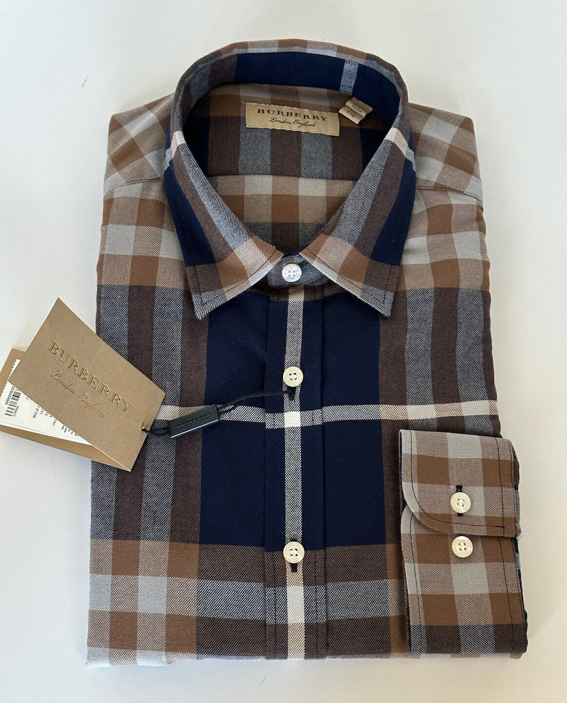 Neu mit Etikett: 390 $ Burberry Herren-Hemd Richard Cotton Button-Up 2XL 8994883