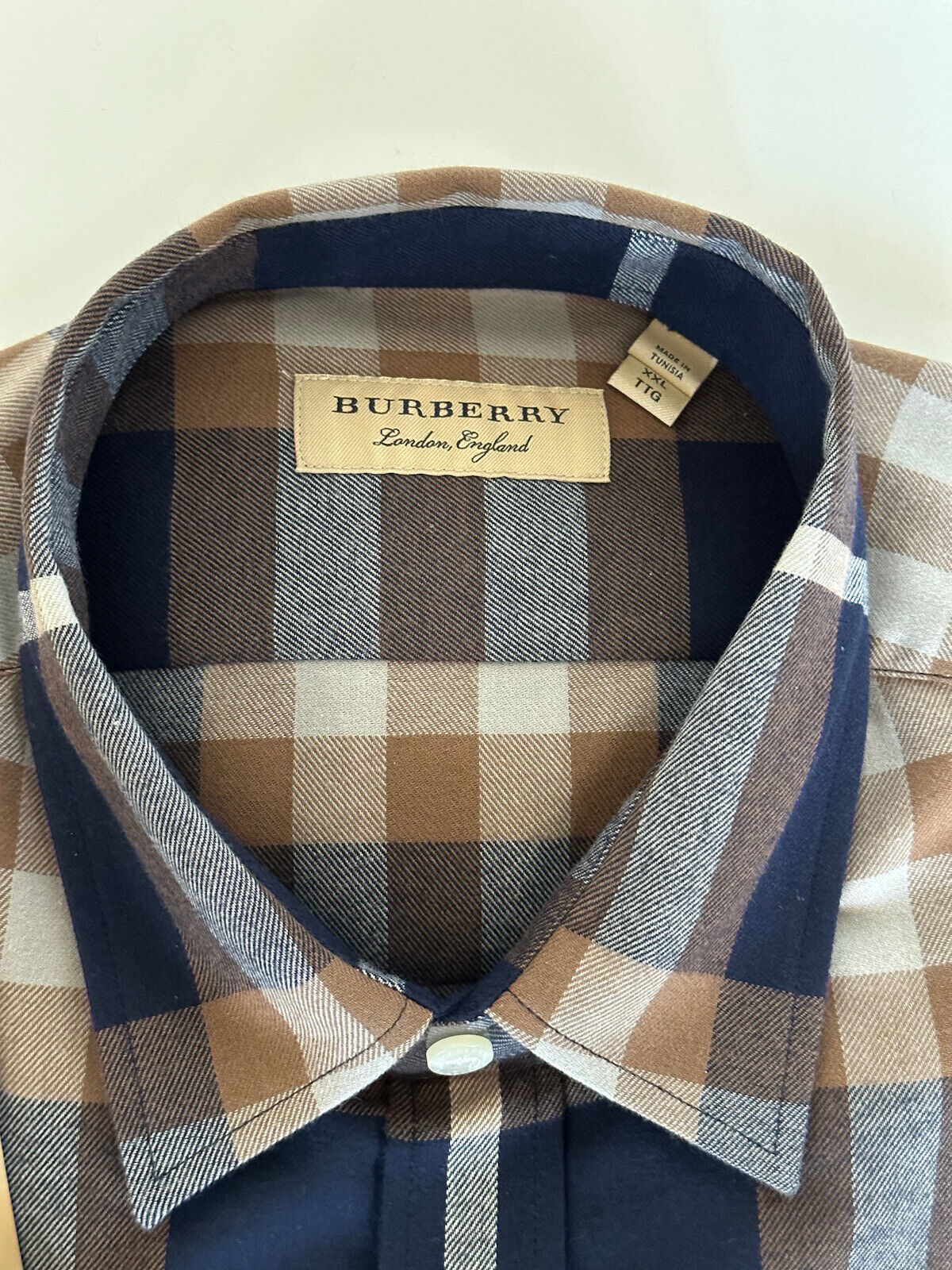 Neu mit Etikett: 390 $ Burberry Herren-Hemd Richard Cotton Button-Up 2XL 8994883