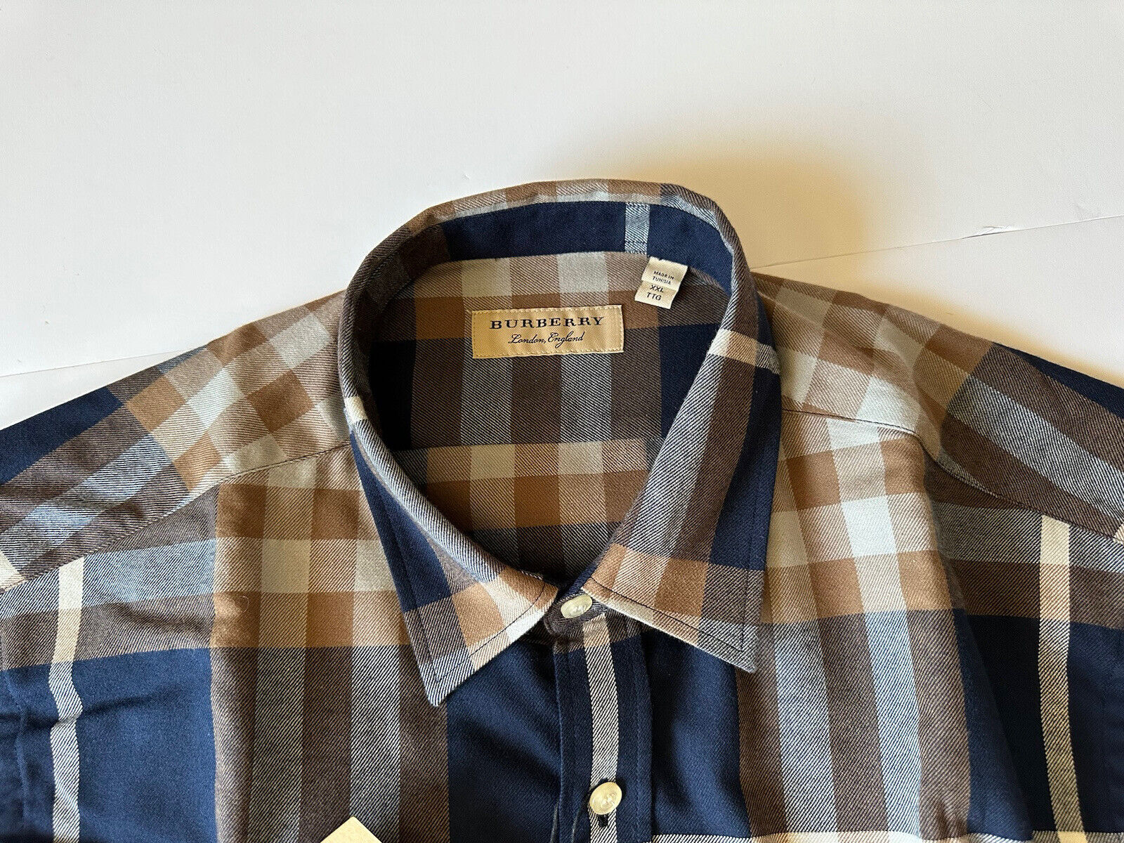 Neu mit Etikett: 390 $ Burberry Herren-Hemd Richard Cotton Button-Up 2XL 8994883