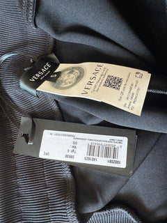 NWT $625 Versace Женские черные брюки-джоггеры с принтом Greca, размер 5, Италия 1002081 