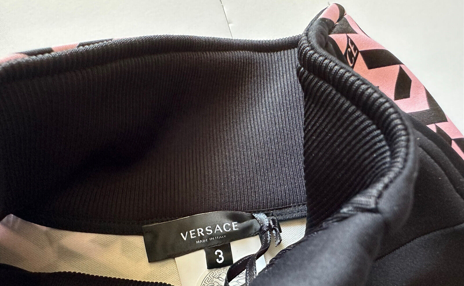 NWT $925 Versace Greca Print Women's Jogger Jacket Black Size 3 1002080 Italy