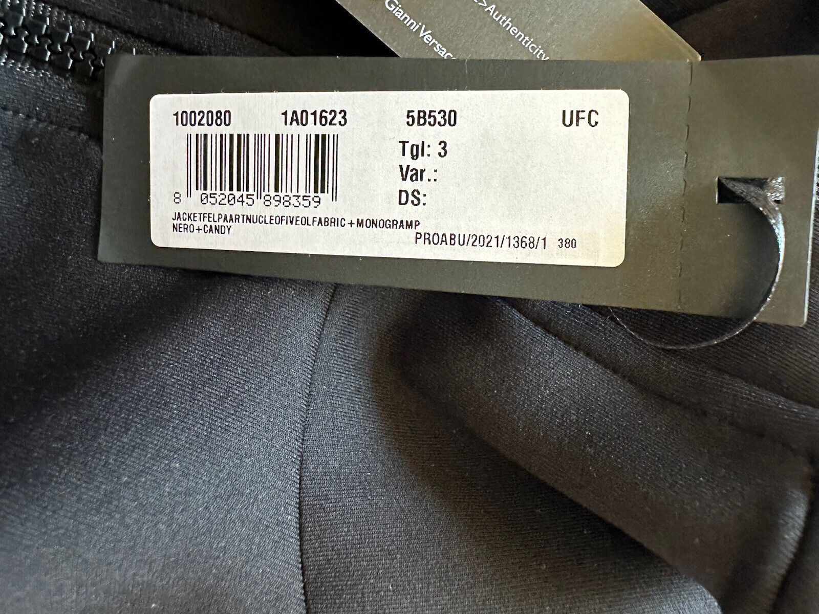 NWT $925 Женская куртка-джоггер с принтом Versace Greca, черная, размер 3 1002080 Италия 