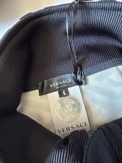 NWT $925 Женская куртка-джоггер с принтом Versace Greca, черная, размер 4 1002080 Италия 