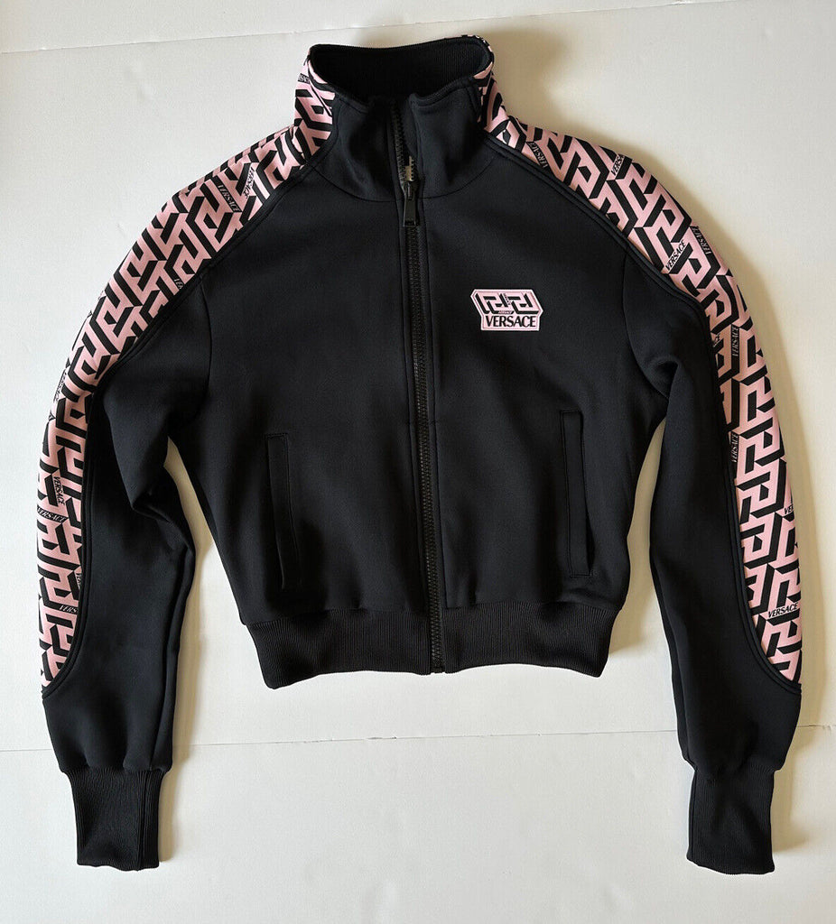 NWT $925 Женская куртка-джоггер с принтом Versace Greca, черная, размер 5 1002080 Италия 