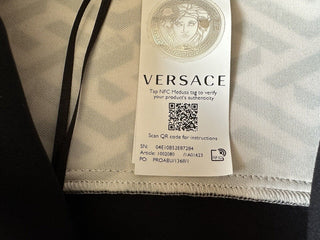 NWT $925 Женская куртка-джоггер с принтом Versace Greca, черная, размер 5 1002080 Италия 
