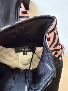 NWT $925 Женская куртка-джоггер с принтом Versace Greca, черная, размер 5 1002080 Италия 