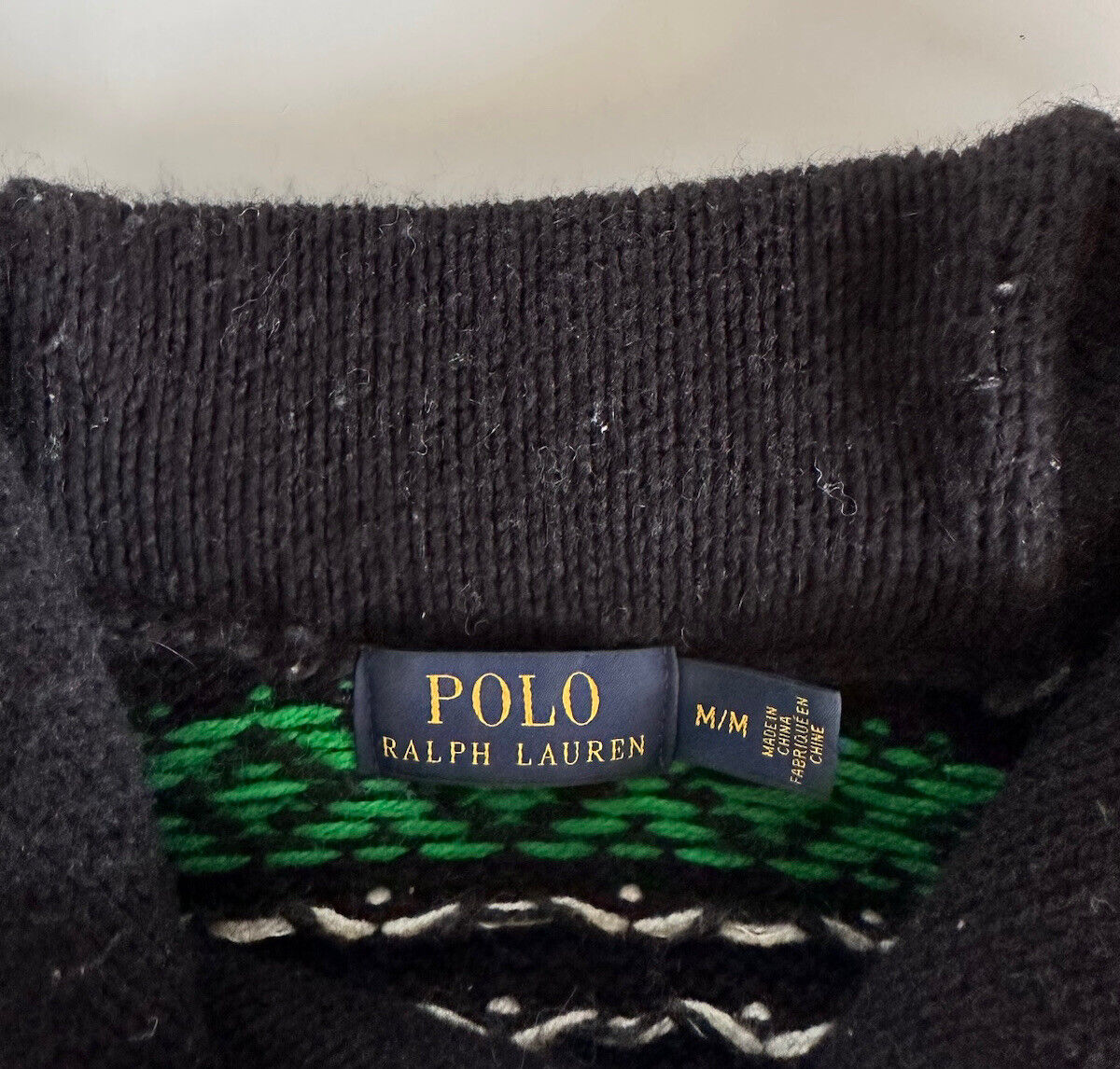 Мужской вязаный свитер из хлопка и кашемира Polo Ralph Lauren, черный, средний 