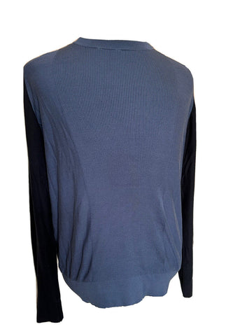 Мужской синий/черный/белый шелковый/хлопковый свитер Emporio Armani среднего размера (3XL) 