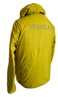 Armani Jeans Двусторонняя серо-желтая двусторонняя куртка-пуховик с капюшоном, большая (52) 