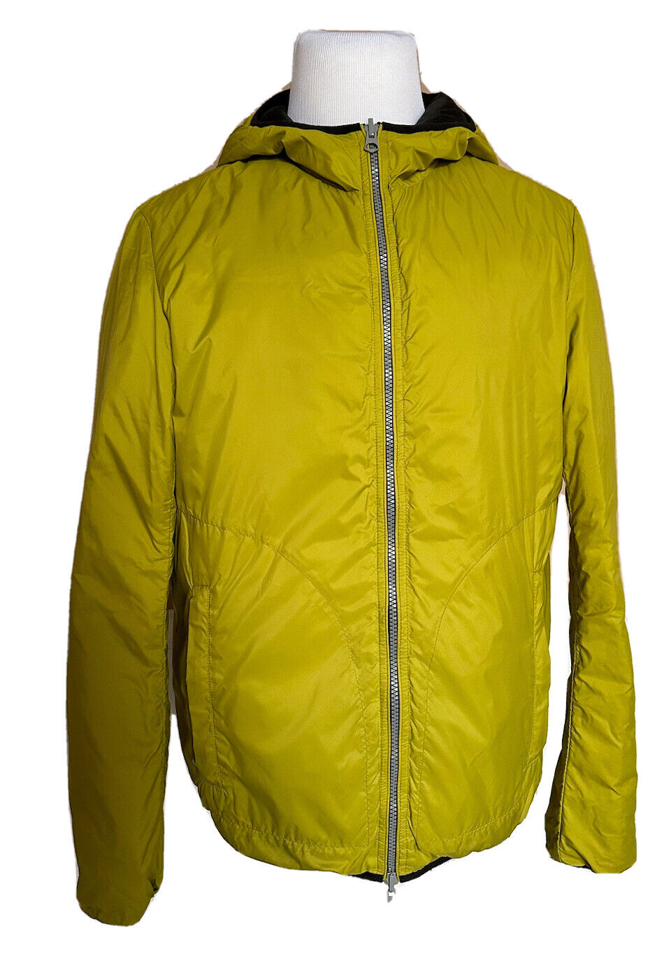 Armani Jeans Двусторонняя серо-желтая двусторонняя куртка-пуховик с капюшоном, большая (52) 