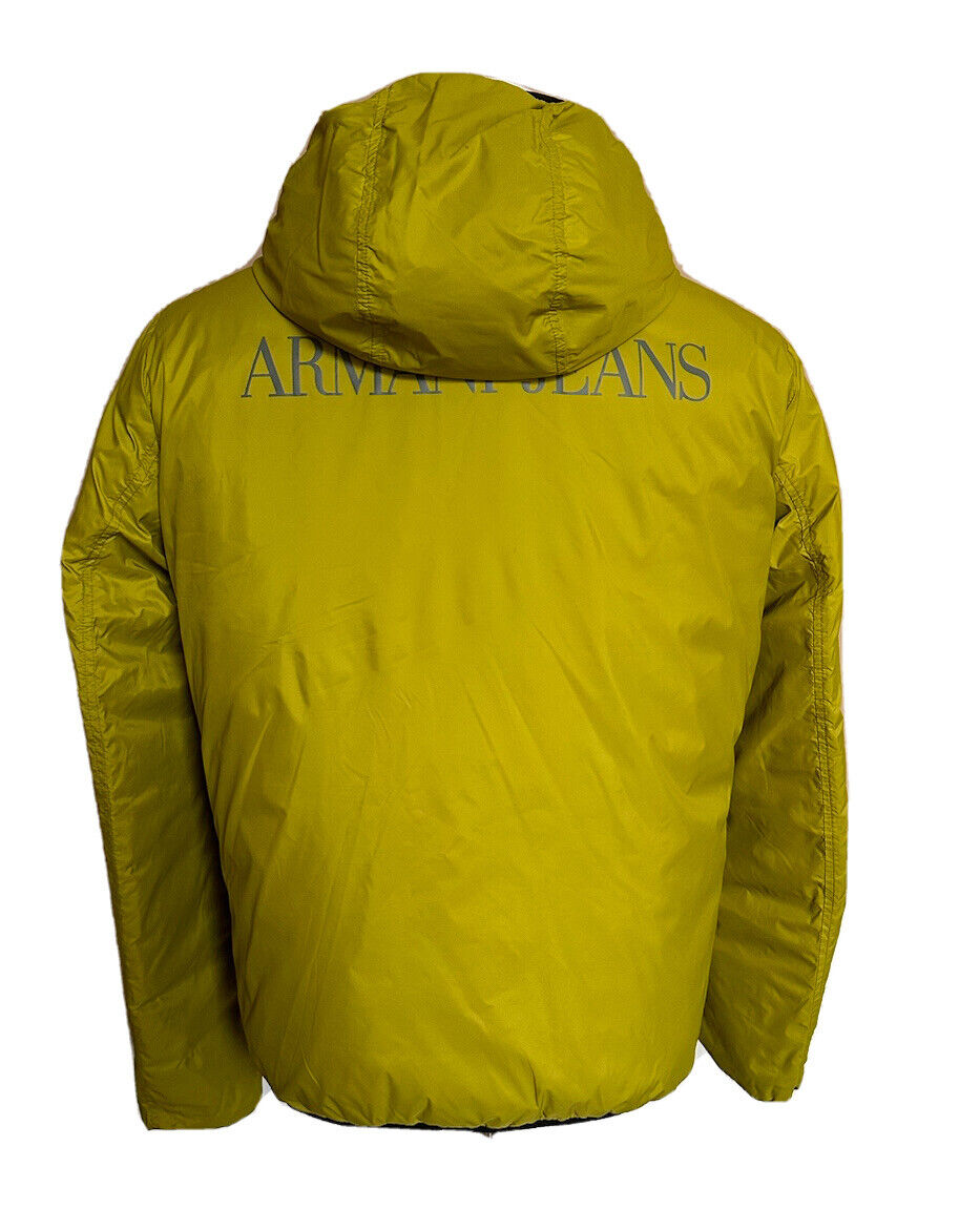 Armani Jeans Двусторонняя серо-желтая двусторонняя куртка-пуховик с капюшоном, большая (52) 