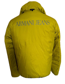 Armani Jeans Двусторонняя серо-желтая двусторонняя куртка-пуховик с капюшоном, большая (52) 