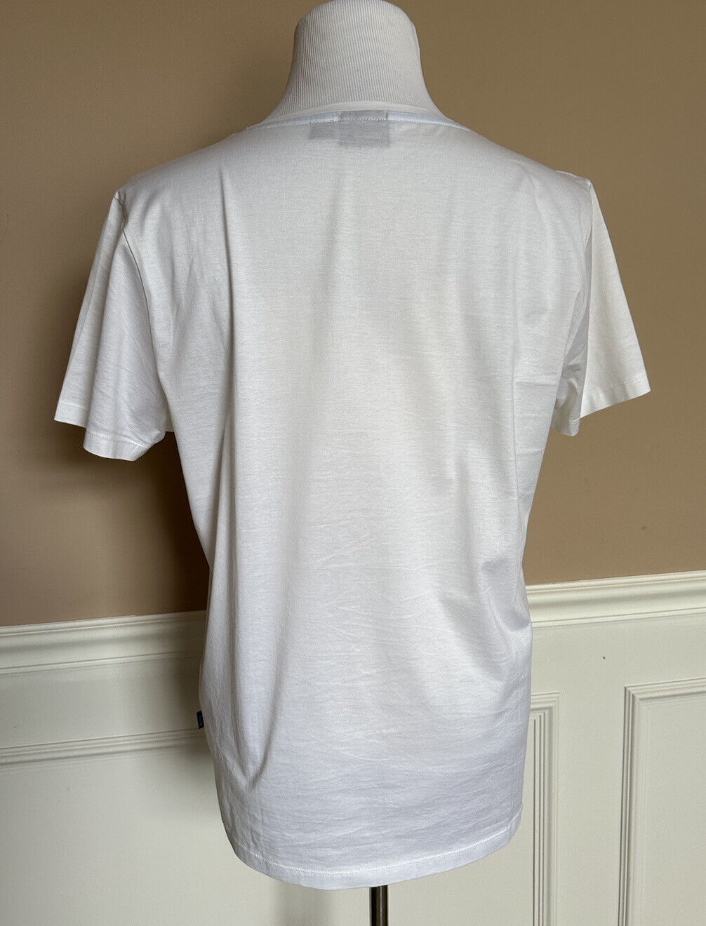 Boss Hugo Boss Black Label V-образный вырез Белая хлопковая футболка XL - Slim Fit 