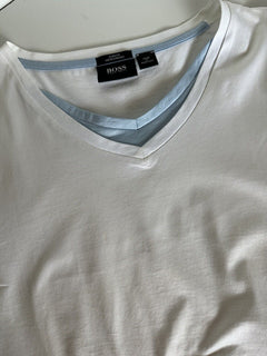Boss Hugo Boss Black Label V-neck White Cotton T-shirt XL - Slim Fit