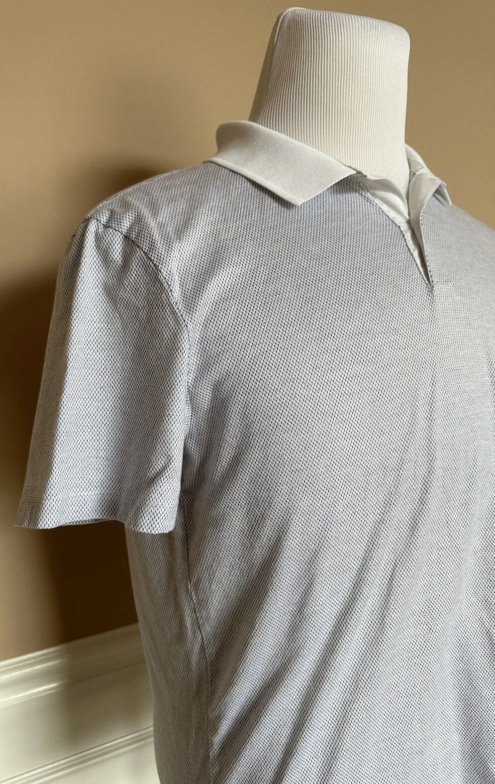 Boss Hugo Boss Black Label Whit/Blue Short Sleeve Polo Shirt L (Fits like S-M)