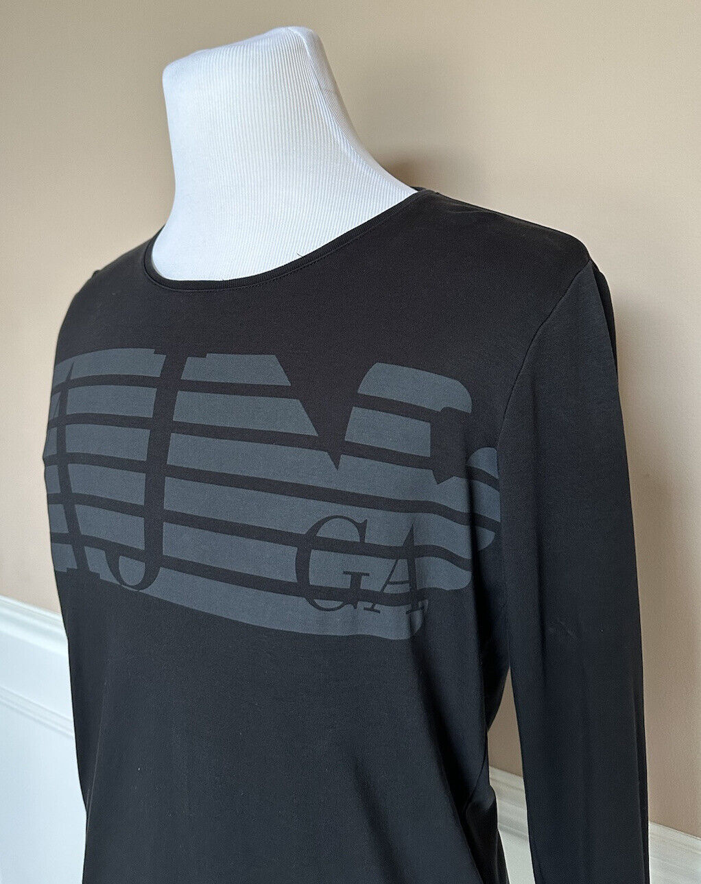 Armani Exchange Black Long Sleeve Slim Fit T-Shirt Size XL